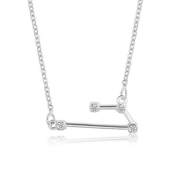 Silver Astrology with Cubic Zirconia Pendant Necklace