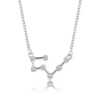 Silver Astrology with Cubic Zirconia Pendant Necklace