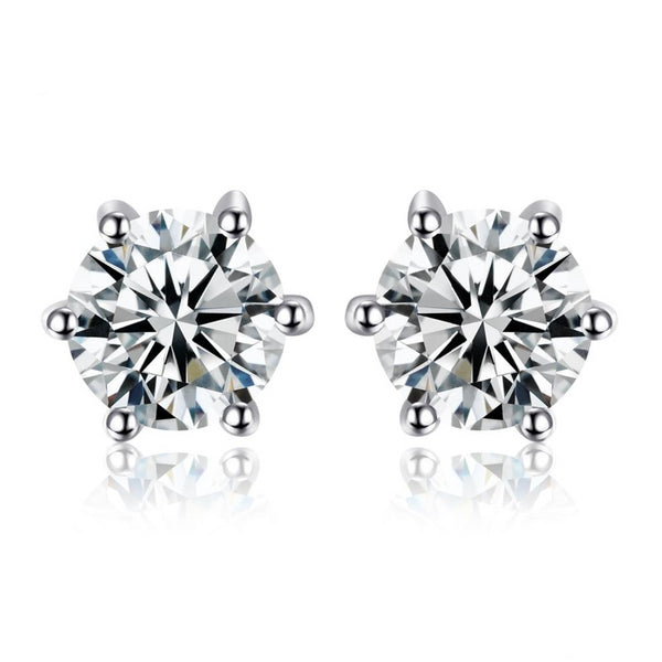 1.2ct Natural White Topaz Stud Earrings 925 Sterling Silver - Innovato Store