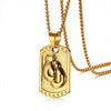 Gold Boxing Gloves Engraved on a Flat Pendant Necklace