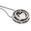 Dual Ring with Heart Urn Pendant Cremation Memorial Necklace