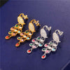 Luxury Peacock Rhinestone Crystal Drop Earrings For Women