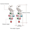 Luxury Peacock Rhinestone Crystal Drop Earrings For Women