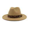 Wool Felt Fedora Hat with Leopard Grain Belt