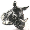 Handmade Stainless Steel Ferocious Rhinoceros Ring for Men