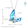 Sky Blue Austrian Crystal Elegant Butterfly Pendant Necklace