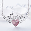 Angel Wings with Love Crystal Heart Pendant Necklace