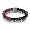 Tiger Eye Natural Stone Beads & Stainless Steel Chain Fashion Bracelet