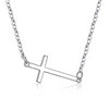 925 Sterling Silver Horizontal Sideways Crucifixion Cross Necklace