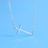 925 Sterling Silver Horizontal Sideways Crucifixion Cross Necklace