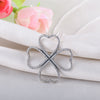 925 Sterling Silver Heart Shaped Clover Pendant Necklace