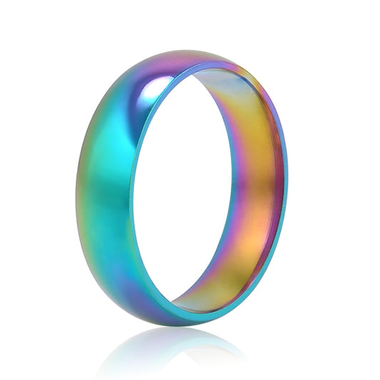 Rainbow Stainless Steel Colorful and Comfortable 6mm Wedding Ring