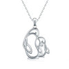 Mother and Child Penguin Pendant 925 Sterling Silver Necklace