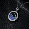 925 Sterling Silver Blue Ocean Dolphin Pendant Necklace