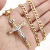 Jesus Christ Gold and Silver Cross Pendant Necklace