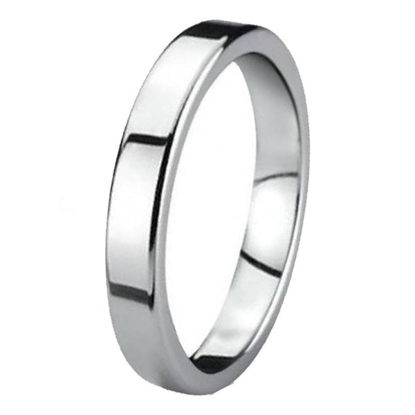 3mm Flat Silver Tungsten Carbide Wedding Band