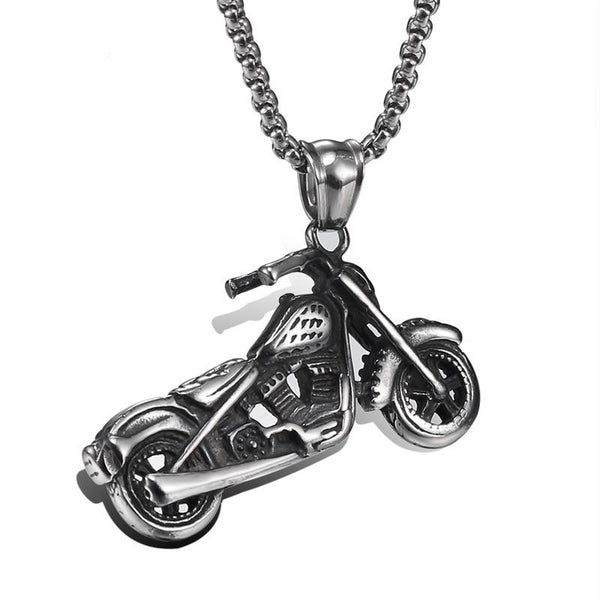 Stainless Steel Biker Motorcycle Pendant Necklace Men’s Jewelry