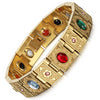 Gold Plated Stainless Steel Magnetic Bracelet with Zirconia