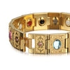 Gold Plated Stainless Steel Magnetic Bracelet with Zirconia