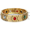 Gold Plated Stainless Steel Magnetic Bracelet with Zirconia