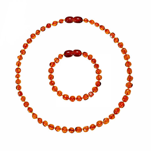 Natural Baltic Amber Bracelet and Necklace Set