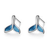 Crystal Blue Opal Dolphin Tail Stud Earrings Women’s Jewelry - Innovato Store