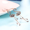 Dangling Flamingo Enamel Stud Earrings For Women