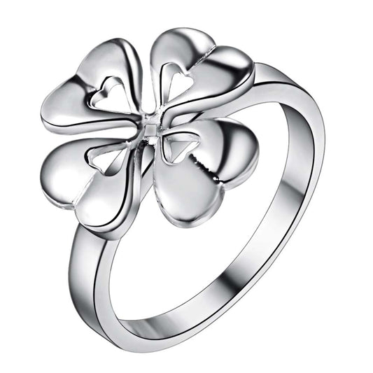 Stainless Steel Four Leaf Clover Ring