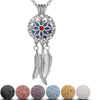 Feather-tasseled Dreamcatcher Essential Oil Ball Locket Pendant Necklace