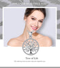 Solid Sterling Silver Tree of Life with Cubic Zirconia Pendant Necklace