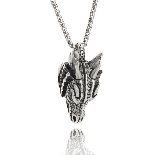 Retro Dragon Head Pendant with Chain