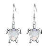Lovely Opal Turtle Drop Stud Earrings 925 Sterling Silver Women’s Jewelry