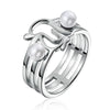 925 Sterling Silver Penguins & Simulated Pearl Ring Women’s Jewelry - Innovato Store