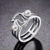 925 Sterling Silver Penguins & Simulated Pearl Ring Women’s Jewelry - Innovato Store