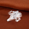 925 Sterling Silver Charming Alligator Ring Resizable Women’s Jewelry