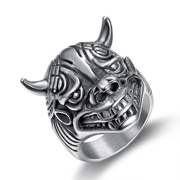 Stainless Steel Old Demon Punk Ring Men’s Jewelry