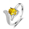 Fox Silver Ring With Yellow Cubic Zirconia