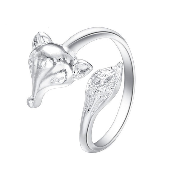 925 Sterling Silver Open Fox Adjustable Rings - Innovato Store