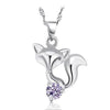 Crystal Purple Fox Pendant Necklace - Innovato Store