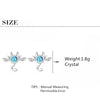 925 Sterling Silver Blue Crystal Bat Stud Earrings For Women