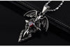 Cross Bat Wings Red Crystal Pendant Necklace