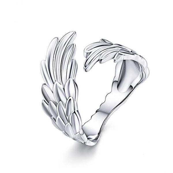 925 Sterling Silver Eagle Wing Shaped Adjustable Ring