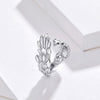 925 Sterling Silver Eagle Wing Shaped Adjustable Ring