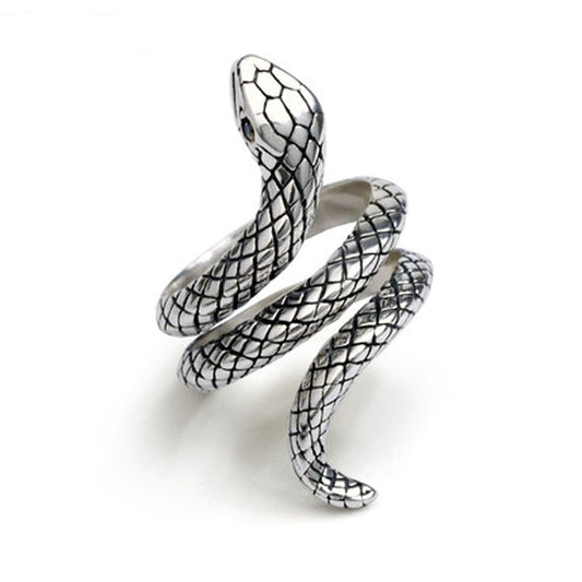 925 Sterling Silver Cobra Adjustable Ring Men’s Jewelry