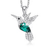 925 Sterling Silver Hummingbird with Crystals Necklace