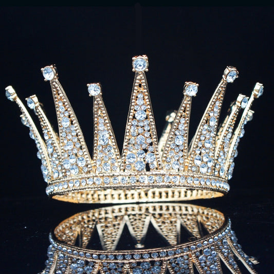 King & Queen Zirconia Rhinestone Silver/Gold Prom, Wedding Crown