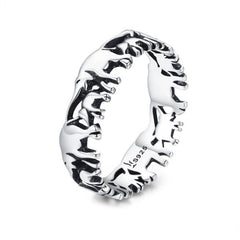 925 Sterling Silver Elephant Family Rings Women’s Jewelry - Innovato Store