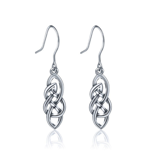 925 Sterling Silver Dangling Celtics Knot Drop Earrings