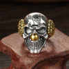 Clown Gothic Skull 925 Sterling Silver Adjustable Ring for Men