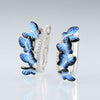 925 Sterling Silver Cubic Zirconia Stud Blue Butterfly Earrings